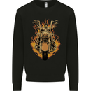 Skeleton Motorcycle Rider Kids Sweatshirt Jumper Black