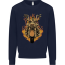 Skeleton Motorcycle Rider Kids Sweatshirt Jumper Navy Blue