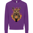 Skeleton Motorcycle Rider Kids Sweatshirt Jumper Purple