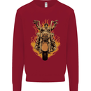 Skeleton Motorcycle Rider Kids Sweatshirt Jumper Red