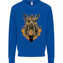 Skeleton Motorcycle Rider Kids Sweatshirt Jumper Royal Blue