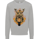 Skeleton Motorcycle Rider Kids Sweatshirt Jumper Sports Grey