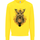 Skeleton Motorcycle Rider Kids Sweatshirt Jumper Yellow