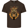 Skeleton Motorcycle Rider Kids T-Shirt Childrens Chocolate
