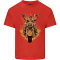 Skeleton Motorcycle Rider Kids T-Shirt Childrens Red