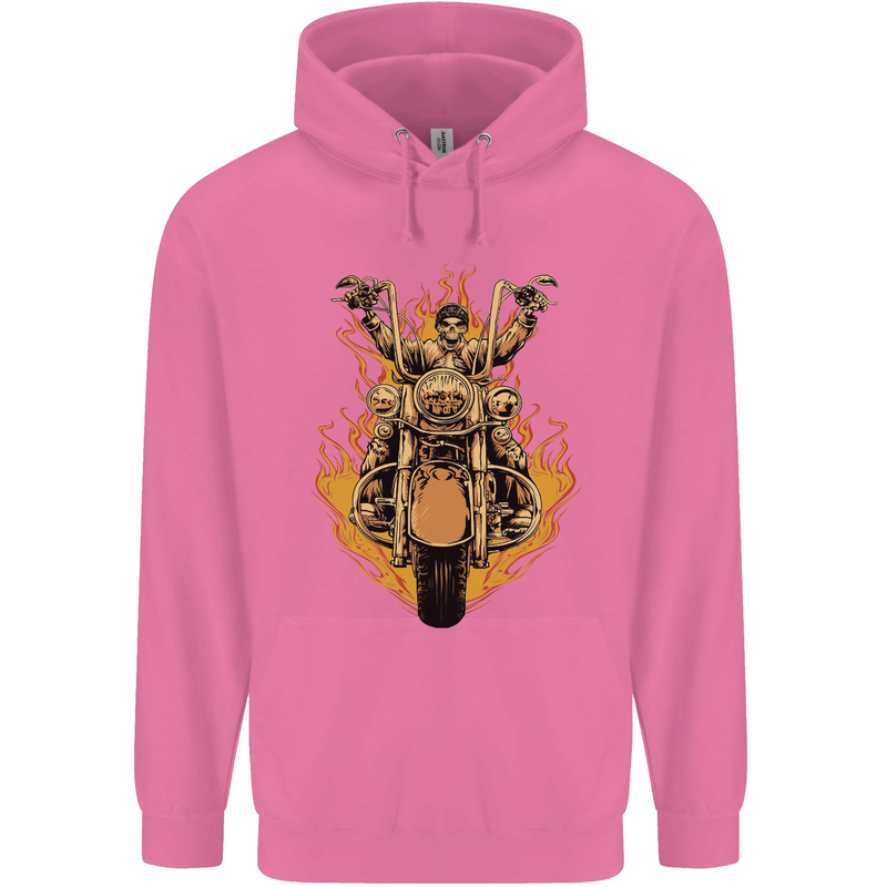 Skeleton Motorcycle Rider Mens 80% Cotton Hoodie Azelea