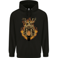 Skeleton Motorcycle Rider Mens 80% Cotton Hoodie Black
