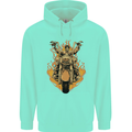 Skeleton Motorcycle Rider Mens 80% Cotton Hoodie Peppermint