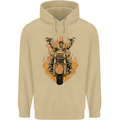 Skeleton Motorcycle Rider Mens 80% Cotton Hoodie Sand