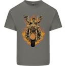 Skeleton Motorcycle Rider Mens Cotton T-Shirt Tee Top Charcoal