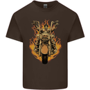 Skeleton Motorcycle Rider Mens Cotton T-Shirt Tee Top Dark Chocolate