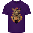 Skeleton Motorcycle Rider Mens Cotton T-Shirt Tee Top Purple