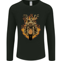 Skeleton Motorcycle Rider Mens Long Sleeve T-Shirt Black