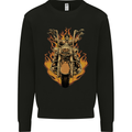 Skeleton Motorcycle Rider Mens Sweatshirt Jumper Black