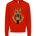 Skeleton Motorcycle Rider Mens Sweatshirt Jumper Bright Red