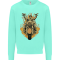 Skeleton Motorcycle Rider Mens Sweatshirt Jumper Peppermint