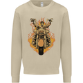 Skeleton Motorcycle Rider Mens Sweatshirt Jumper Sand