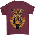 Skeleton Motorcycle Rider Mens T-Shirt Cotton Gildan Maroon