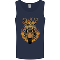 Skeleton Motorcycle Rider Mens Vest Tank Top Navy Blue