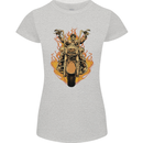 Skeleton Motorcycle Rider Womens Petite Cut T-Shirt Sports Grey