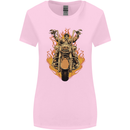 Skeleton Motorcycle Rider Womens Wider Cut T-Shirt Light Pink