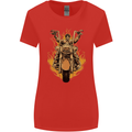 Skeleton Motorcycle Rider Womens Wider Cut T-Shirt Red