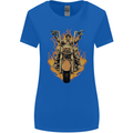 Skeleton Motorcycle Rider Womens Wider Cut T-Shirt Royal Blue