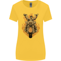 Skeleton Motorcycle Rider Womens Wider Cut T-Shirt Yellow