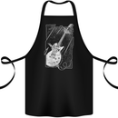 Skeleton Playing Guitar Guitarist Electric Cotton Apron 100% Organic Black
