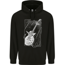 Skeleton Playing Guitar Guitarist Electric Mens Hoodie Black