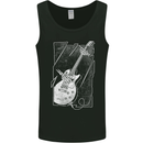 Skeleton Playing Guitar Guitarist Electric Mens Vest Tank Top Black