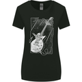 Skeleton Playing Guitar Guitarist Electric Womens Wider Cut T-Shirt Black