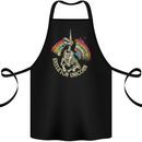 Skeleton Unicorn Skull Heavy Metal Rock Cotton Apron 100% Organic Black