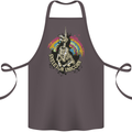 Skeleton Unicorn Skull Heavy Metal Rock Cotton Apron 100% Organic Dark Grey