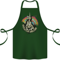 Skeleton Unicorn Skull Heavy Metal Rock Cotton Apron 100% Organic Forest Green