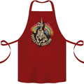 Skeleton Unicorn Skull Heavy Metal Rock Cotton Apron 100% Organic Maroon