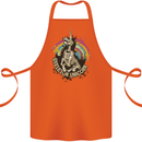 Skeleton Unicorn Skull Heavy Metal Rock Cotton Apron 100% Organic Orange