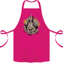 Skeleton Unicorn Skull Heavy Metal Rock Cotton Apron 100% Organic Pink