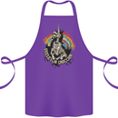 Skeleton Unicorn Skull Heavy Metal Rock Cotton Apron 100% Organic Purple