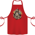 Skeleton Unicorn Skull Heavy Metal Rock Cotton Apron 100% Organic Red
