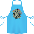 Skeleton Unicorn Skull Heavy Metal Rock Cotton Apron 100% Organic Turquoise