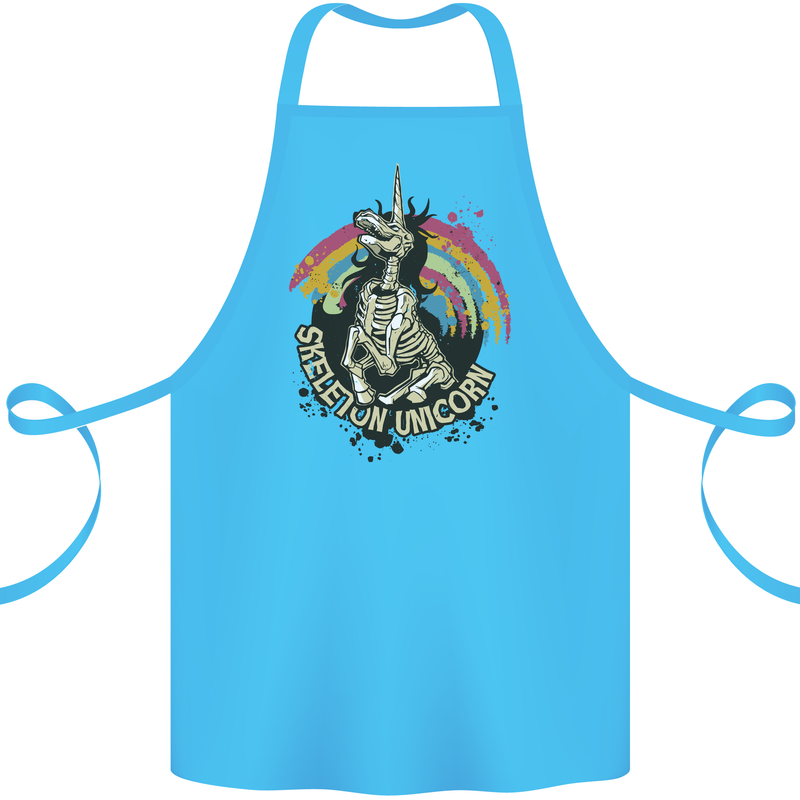 Skeleton Unicorn Skull Heavy Metal Rock Cotton Apron 100% Organic Turquoise