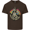 Skeleton Unicorn Skull Heavy Metal Rock Kids T-Shirt Childrens Chocolate