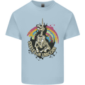 Skeleton Unicorn Skull Heavy Metal Rock Kids T-Shirt Childrens Light Blue