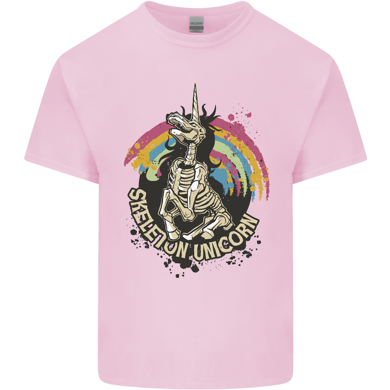Skeleton Unicorn Skull Heavy Metal Rock Kids T-Shirt Childrens Light Pink
