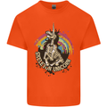 Skeleton Unicorn Skull Heavy Metal Rock Kids T-Shirt Childrens Orange