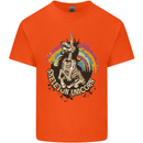 Skeleton Unicorn Skull Heavy Metal Rock Kids T-Shirt Childrens Orange