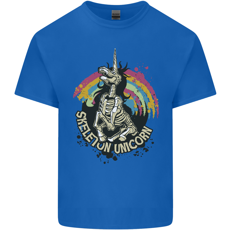 Skeleton Unicorn Skull Heavy Metal Rock Kids T-Shirt Childrens Royal Blue