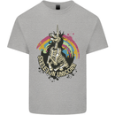 Skeleton Unicorn Skull Heavy Metal Rock Kids T-Shirt Childrens Sports Grey