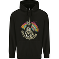 Skeleton Unicorn Skull Heavy Metal Rock Mens 80% Cotton Hoodie Black